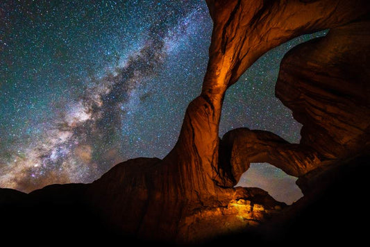 Nighttime view of Arches National Park